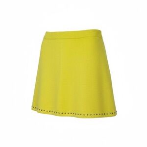 Adika Vibrant Yellow A-Line Skirt with Studs